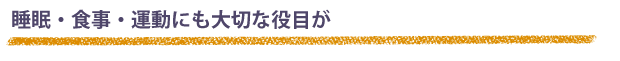 睡眠・食事・運動にも大切な役目が