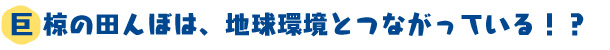 巨椋の田んぼは、地球環境とつながっている！？