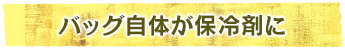 バッグ自体が保冷剤に