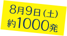 8月9日（土）約1000発