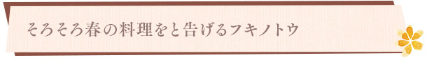 そろそろ春の料理をと告げるフキノトウ