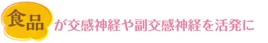 食品が交感神経や副交感神経を活発に