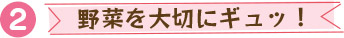 野菜を大切にギュッ！