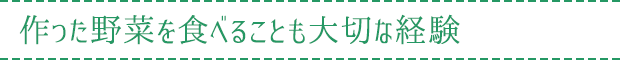 作った野菜を食べることも大切な経験