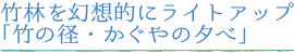 竹林を幻想的にライトアップ「竹の径・かぐやの夕べ」