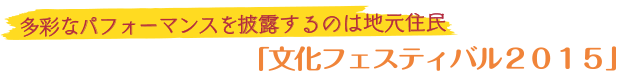 「文化フェスティバル2015」