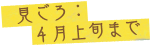 見ごろ：4月上旬まで